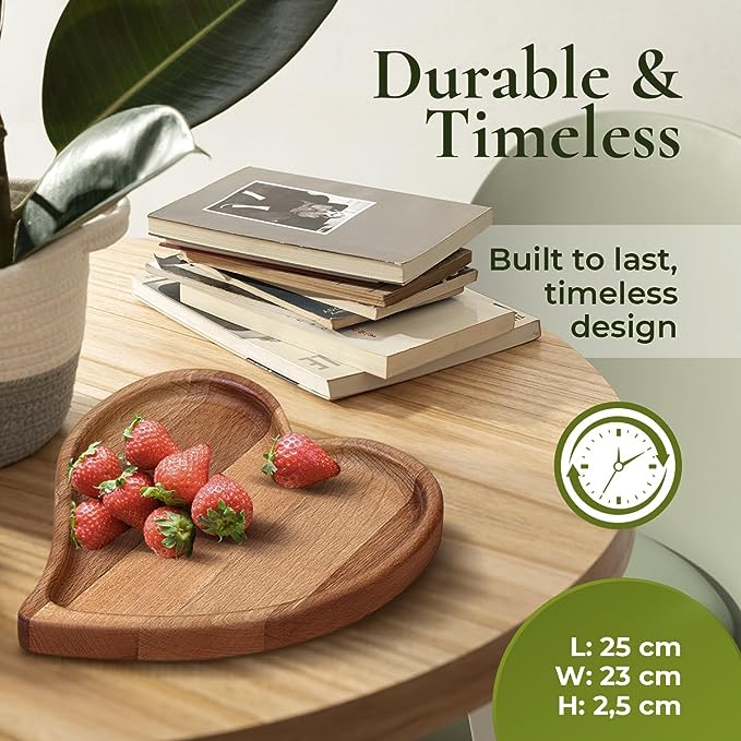 One Heart - Beech Wooden Plate