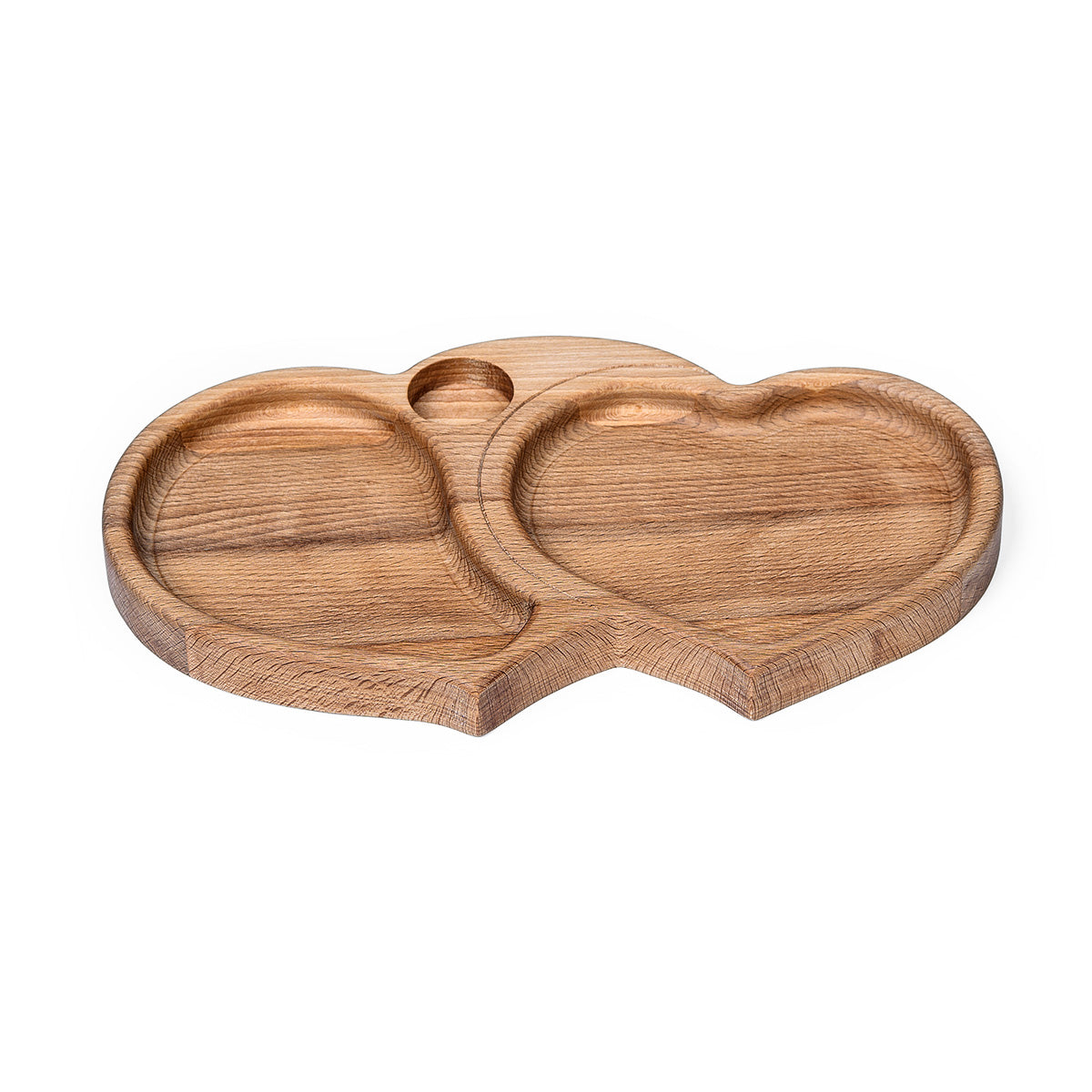 Two Hearts - Beech Wooden Plate