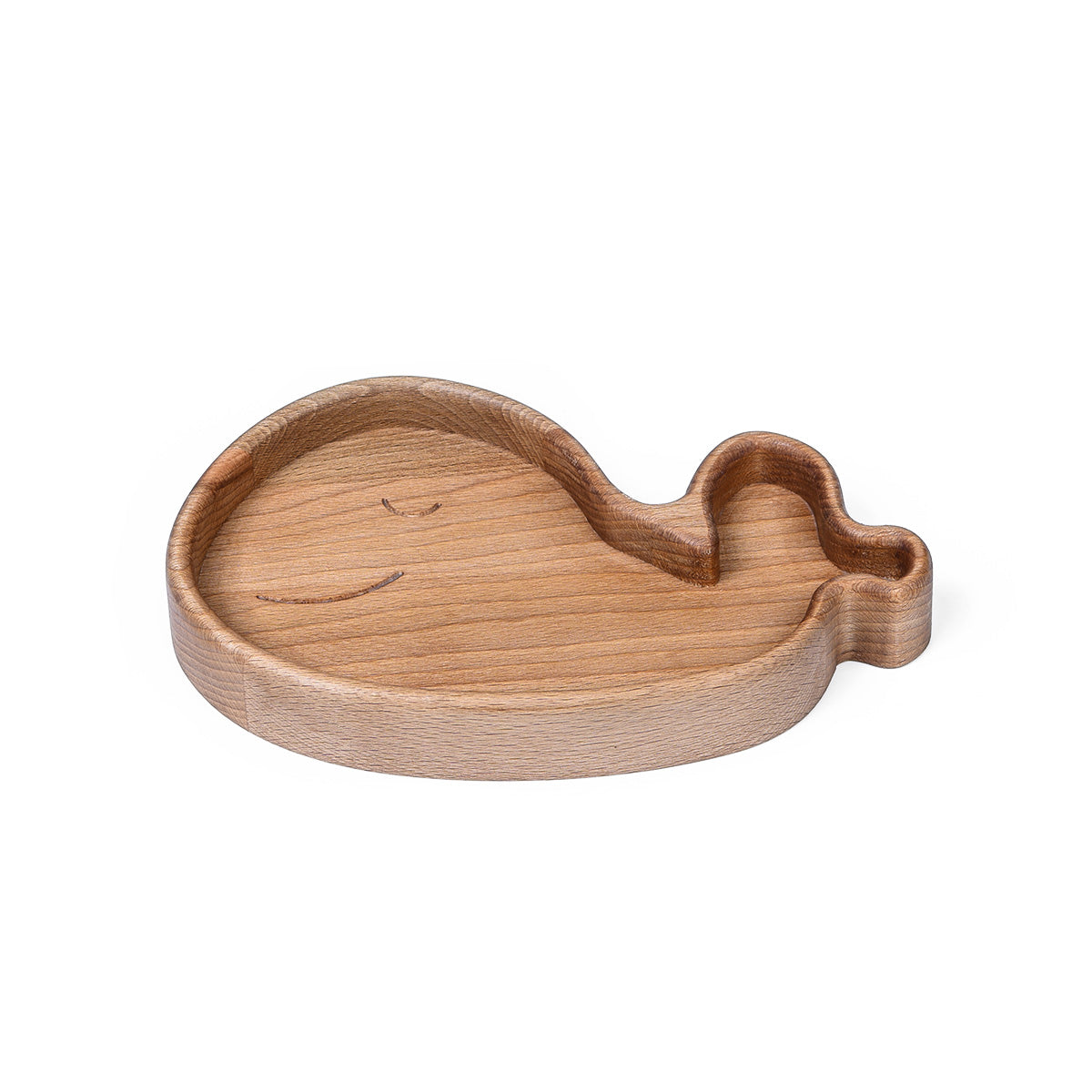 Baby Whale-Shaped Wooden Plate