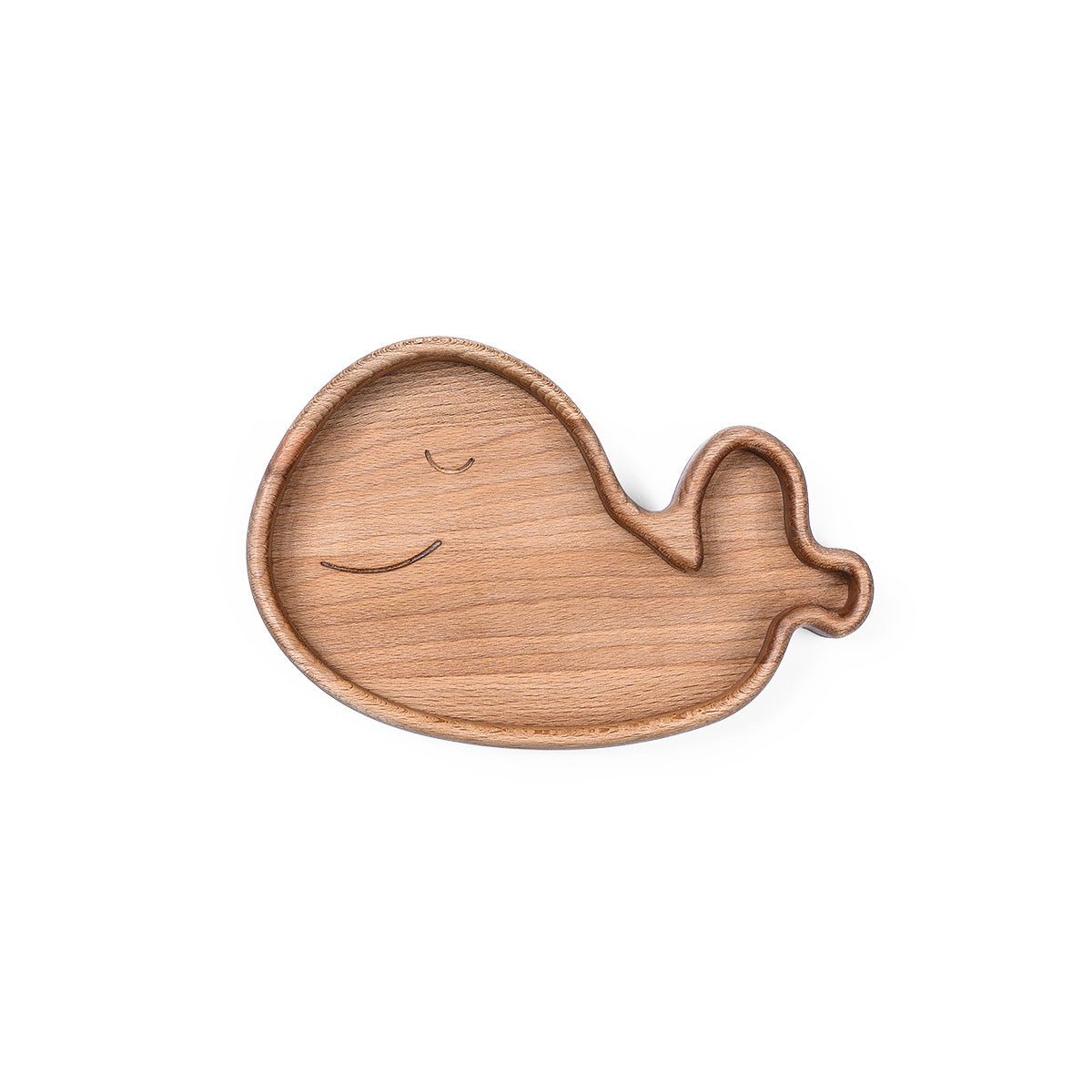 Baby Whale-Shaped Wooden Plate