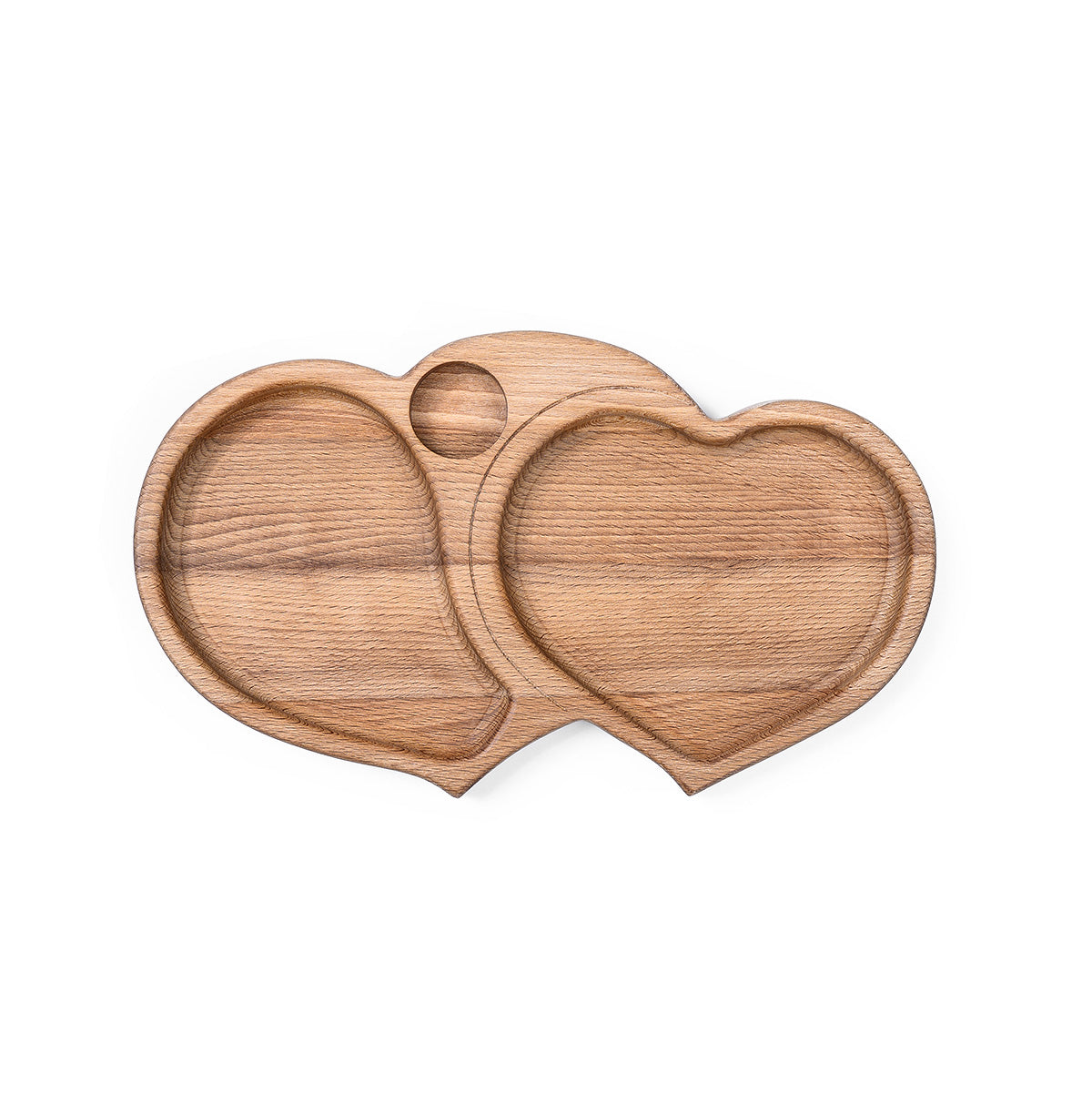 Two Hearts - Beech Wooden Plate