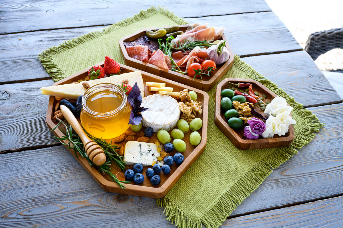 Set of 3 Wooden Polygon Plates