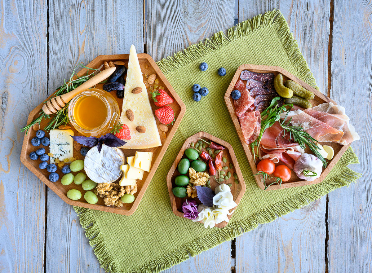 Set of 3 Wooden Polygon Plates