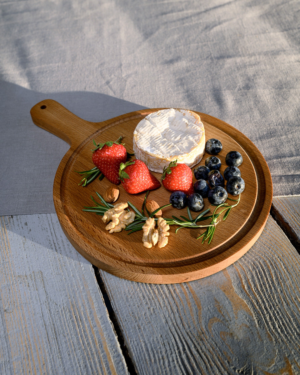 Large Round Beech Wood Serving Board